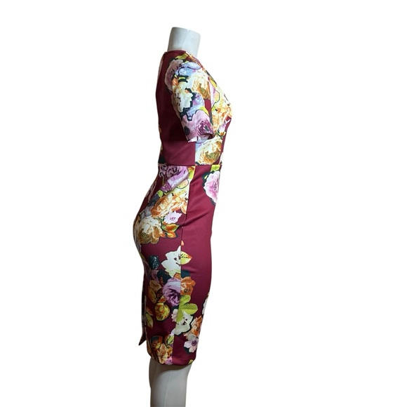 ASOS Sheath Dress Floral Short Sleeve Size 6 Floral Cottagecore Summer Coquette - Picture 3 of 7